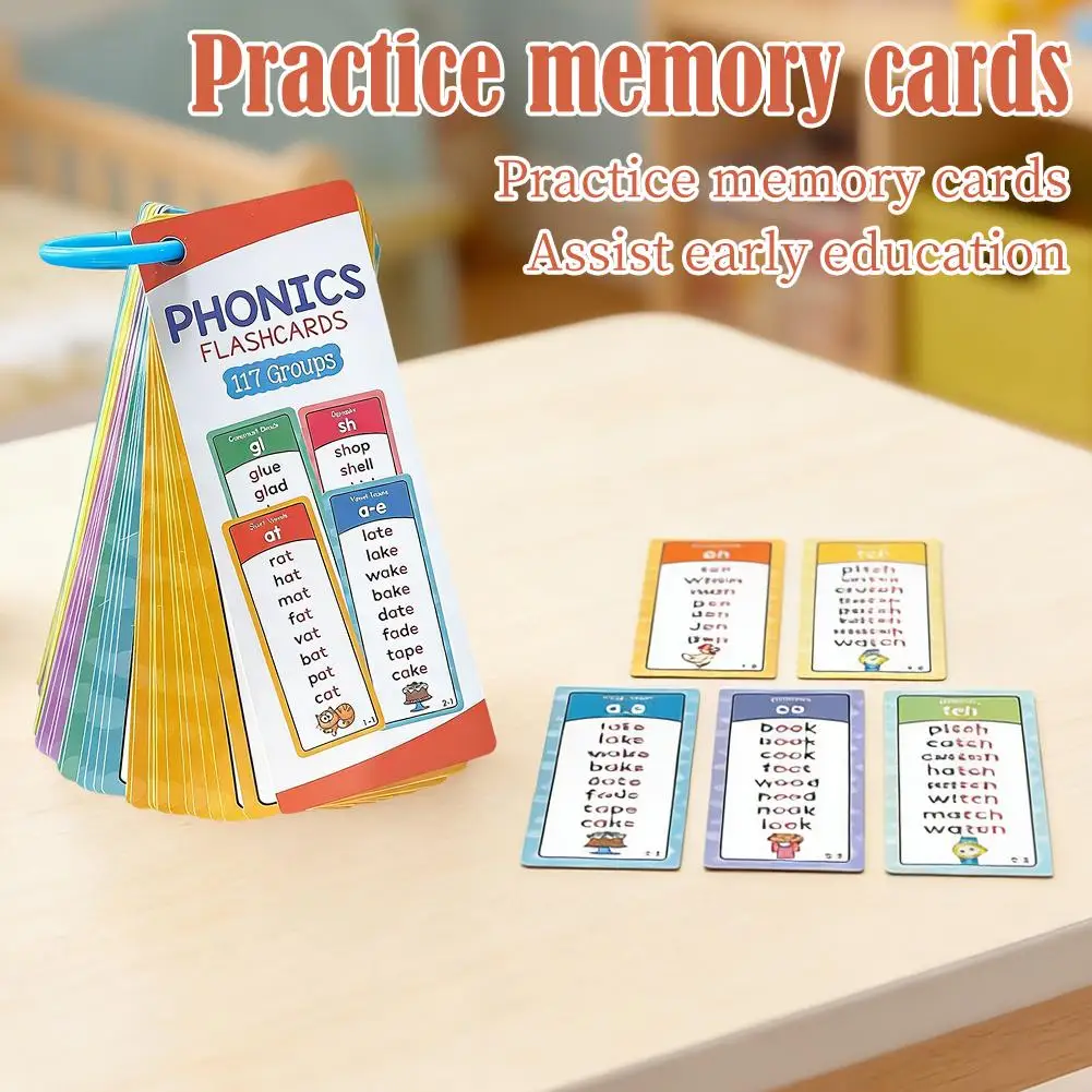 Phonics Word Cards 117 Sound Groups 900+ Rhyming Words Learning Flashcards for English Discovery Learn Read Phonics Flash Cards