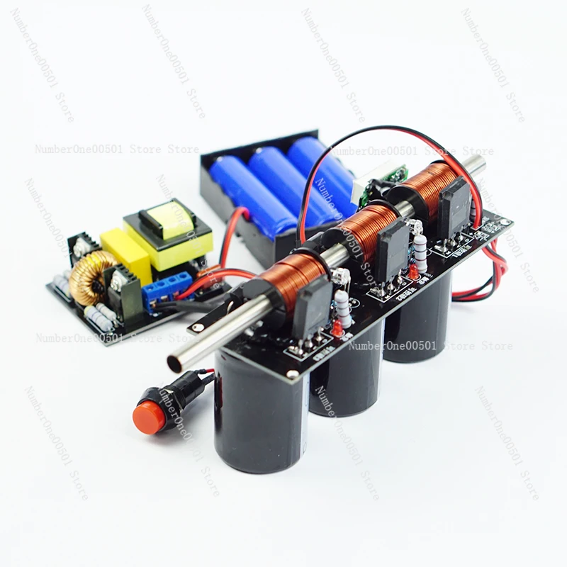 High-voltage Integrated Electromagnetic Gun Multi-stage DIY Coil Gun Kit Physics Experiment Teaching Science and Education Model