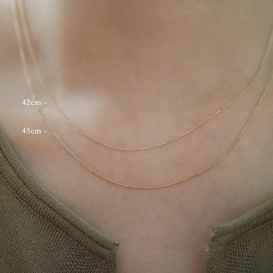 925 Sterling Silver Plating 14K Gold Simple Chain Necklace for Women Fashionable Temperament Versatile Jewelry
