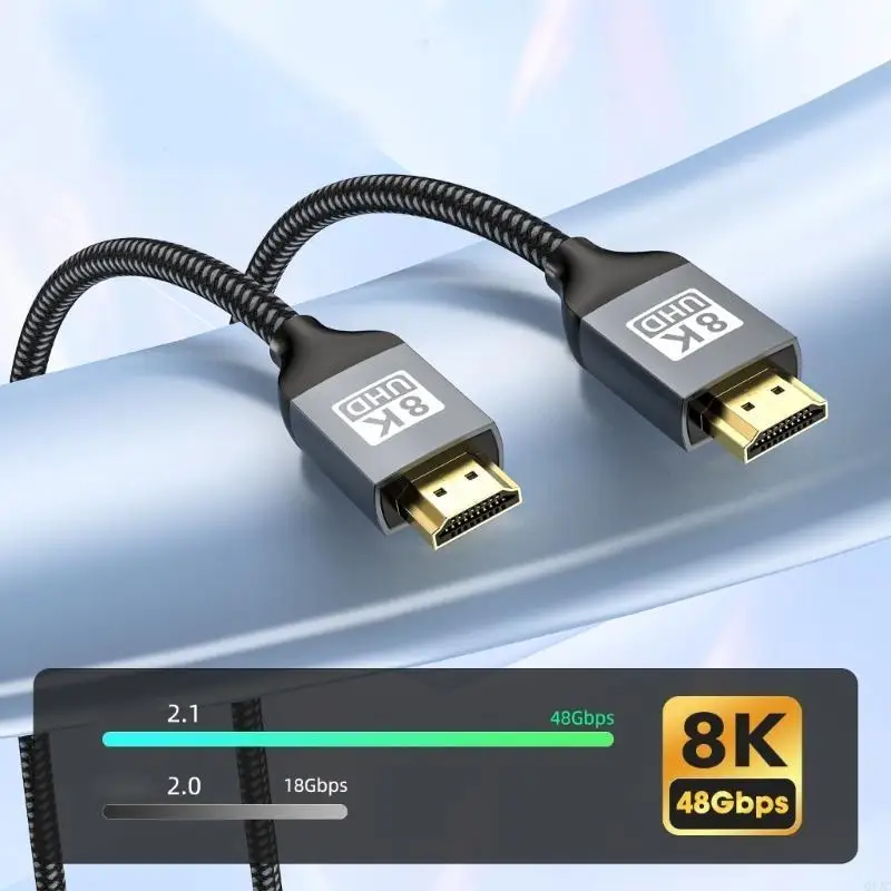 Q1JC 8K HDTV Port Cable 48Gbps Support for 8K 60hz 4K 120Hz Long Video Adapter