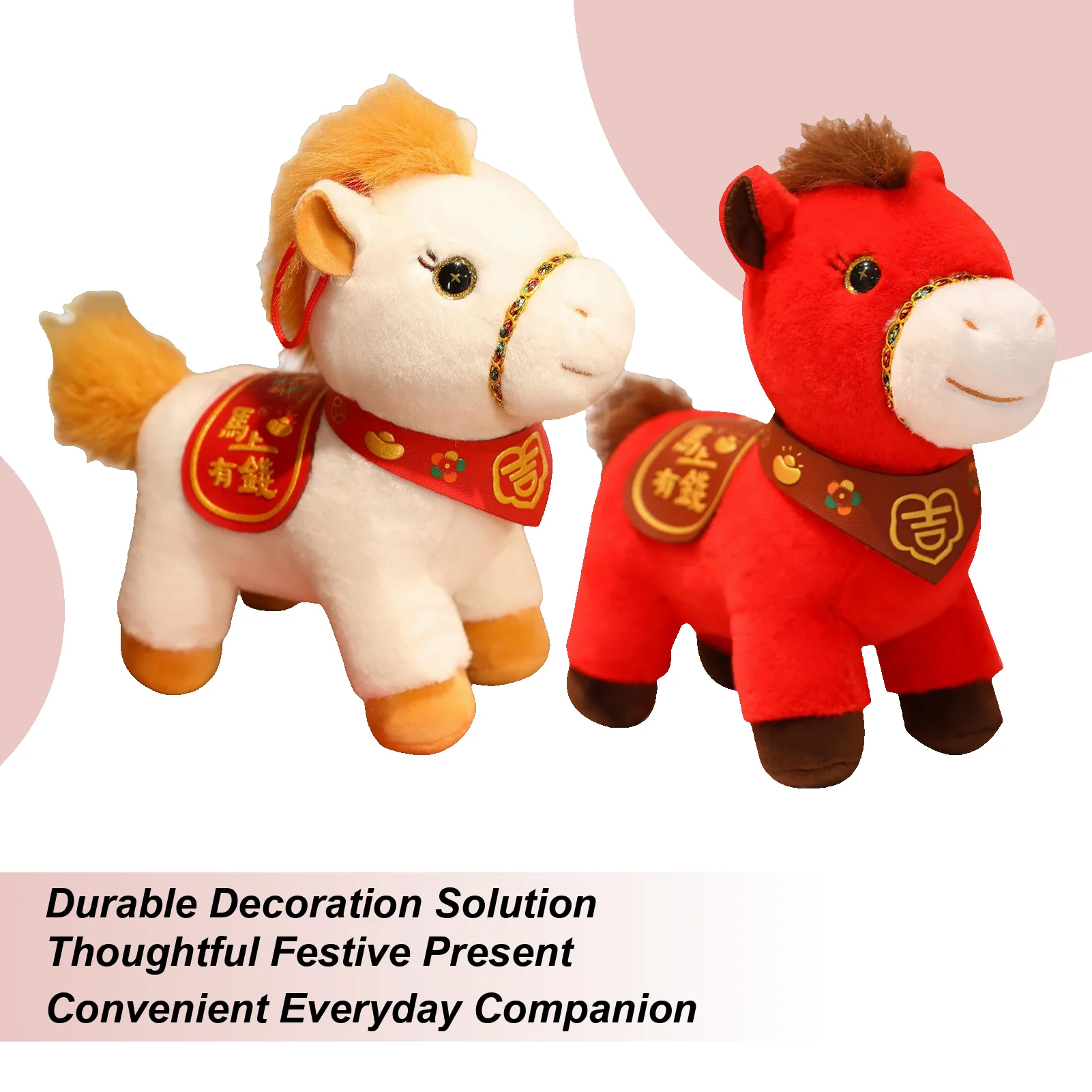 Plush Animal Table Ornament Stuffed Animal Horse Adorable Spring Festival 2026 Year Of The Horse for Kid Boy Girls Living Room