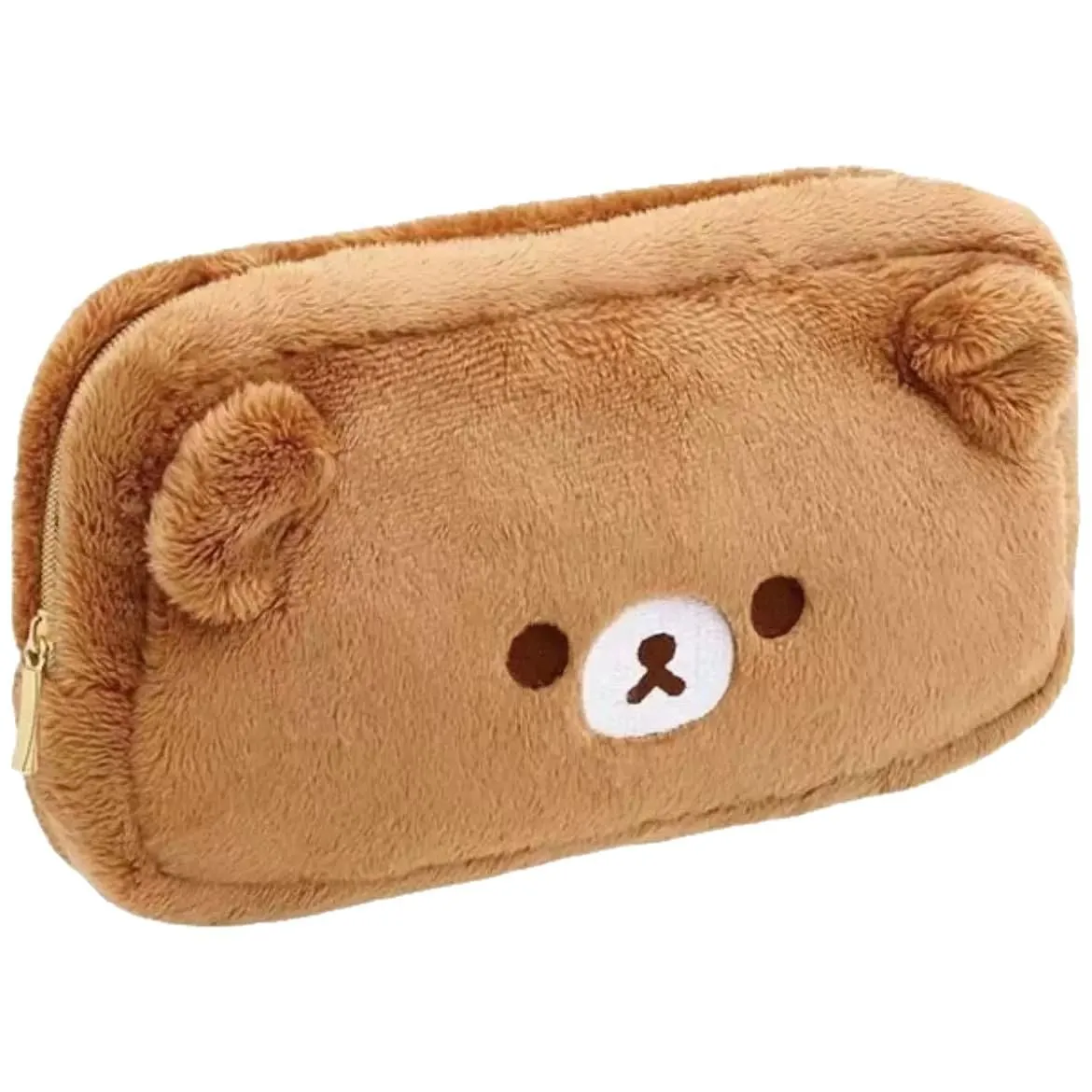 리락쿠마 플러시 귀여운 연필 케이스 애니메이션 릴렉스 베어 편지지 가방 어린이 학교 보관 펜 파우치 여행 화장품 가방 지갑 선물