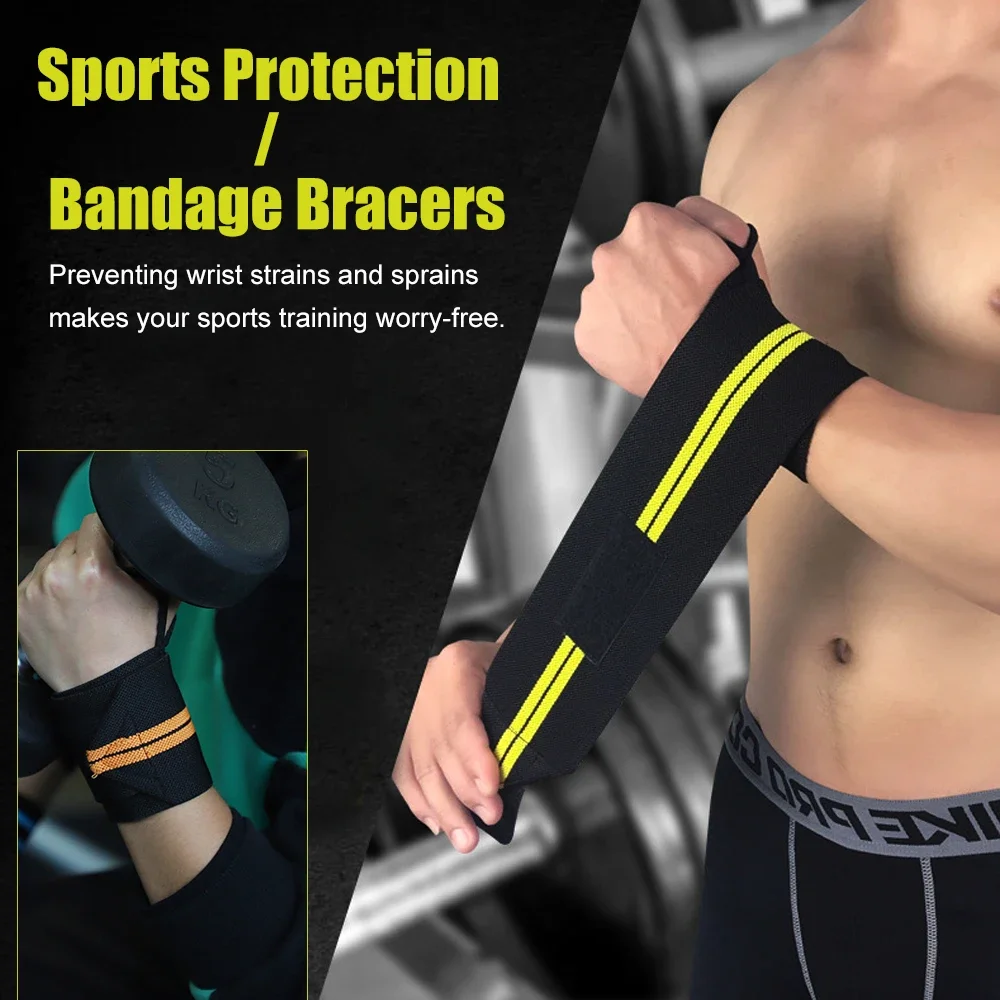 BraceTop 1 PC Weight Lifting Wristband Elastic Breathable Wrist Wraps Bandage Gym Fitness Powerlifting Wrist Brace Support Strap