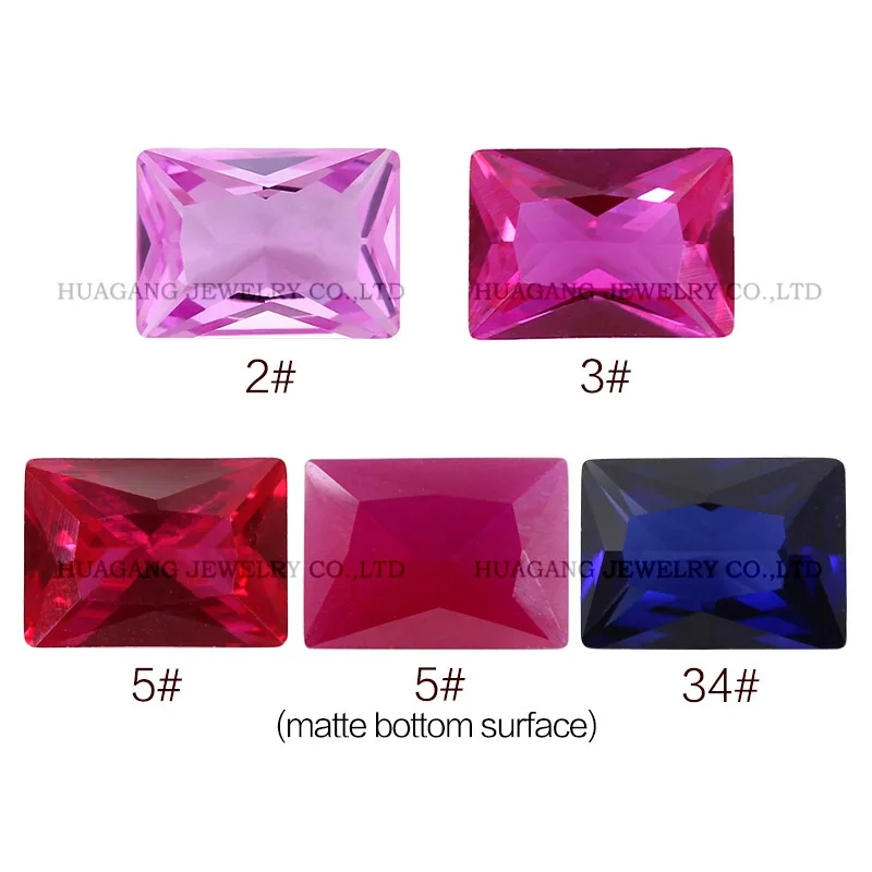 

Rectangular Cut Synthetic Red Corundum Lab-Grown Ruby Sapphire for Jewelry Making
