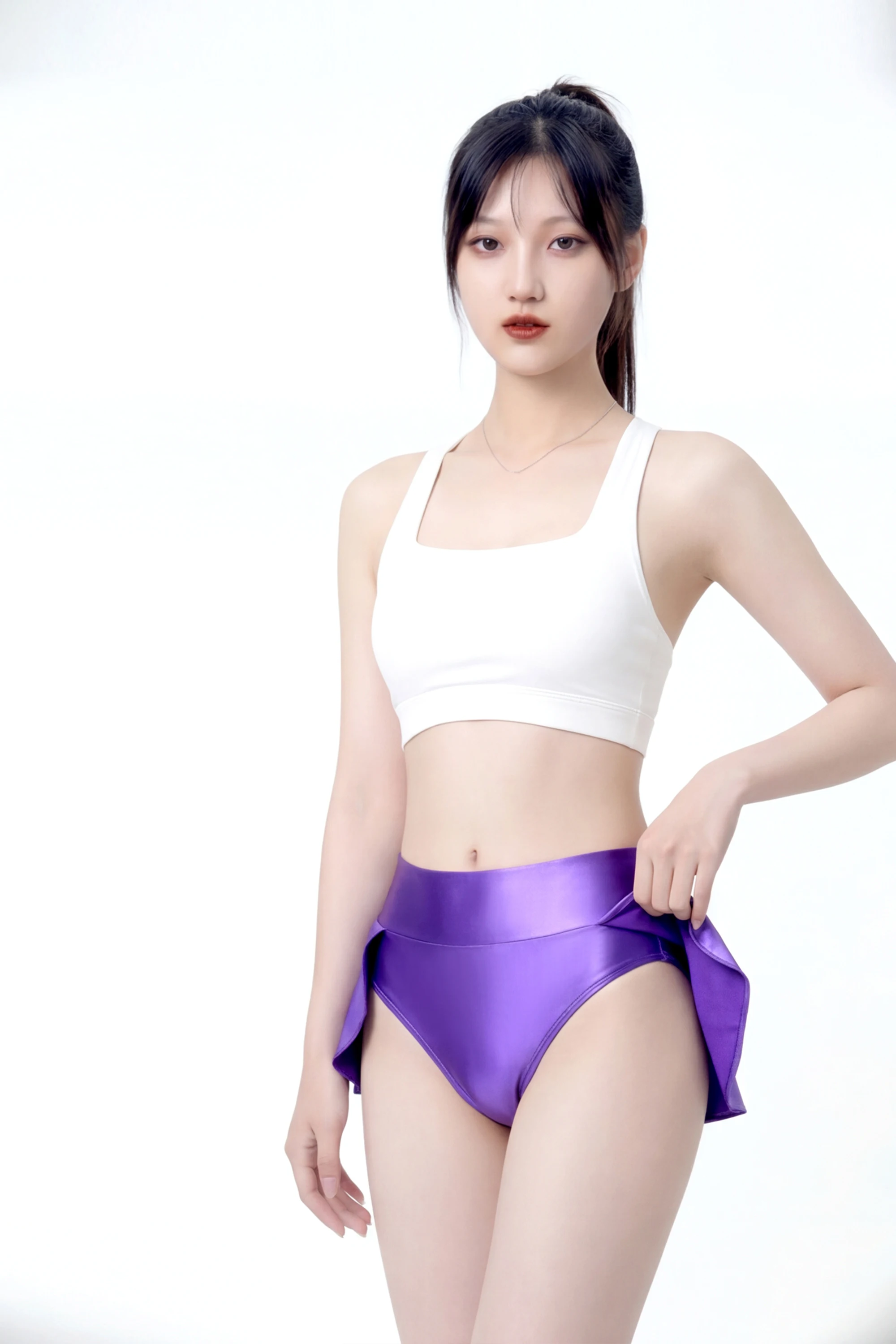 XClocKNYoung Satinrock, glatter, seidiger, T-förmiger, hüftumschmeichelnder Rock, Tanz-, Fitness-, Schwimm-Triangel-Hose, Strand-Bikinirock – Detail 4