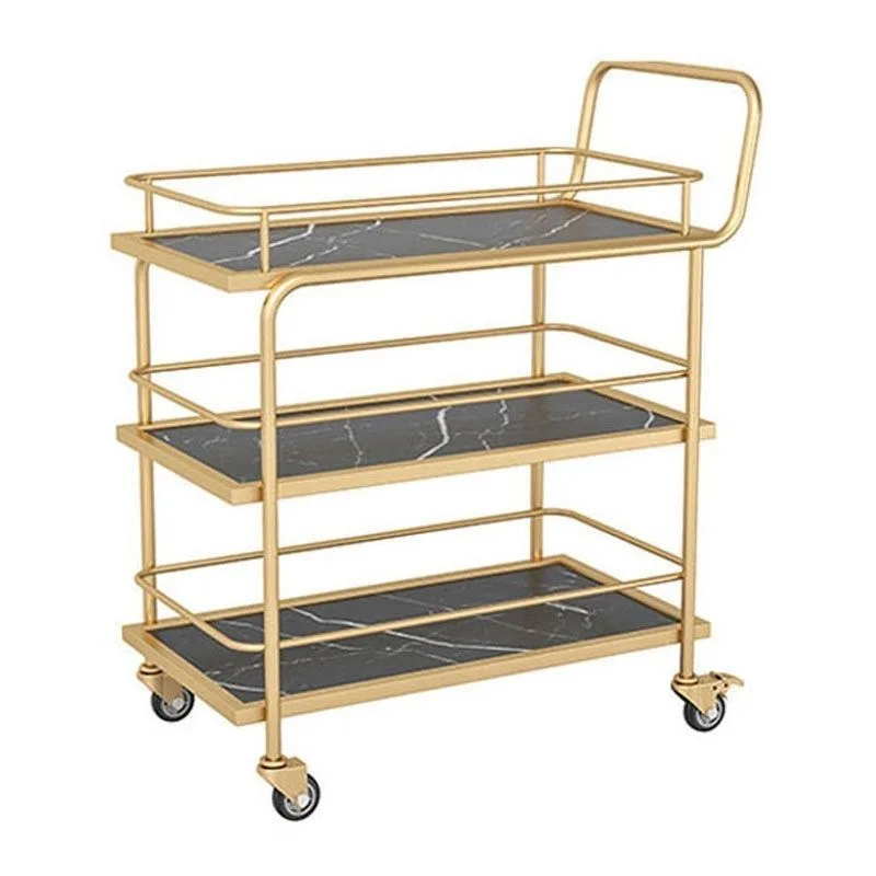 Nordic Mobile Trolley Trolley Storage Hotel Wine Gold Multi-layer Wrought Iron Dining Car Restaurant Food Truck