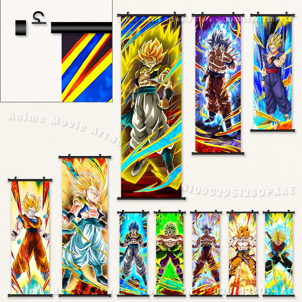 Anime Dragon Ball Canvas Hanging Painting Ultra Instinct Goku Home Decor Scrolls Picture Print Wall Art Poster For Living Room