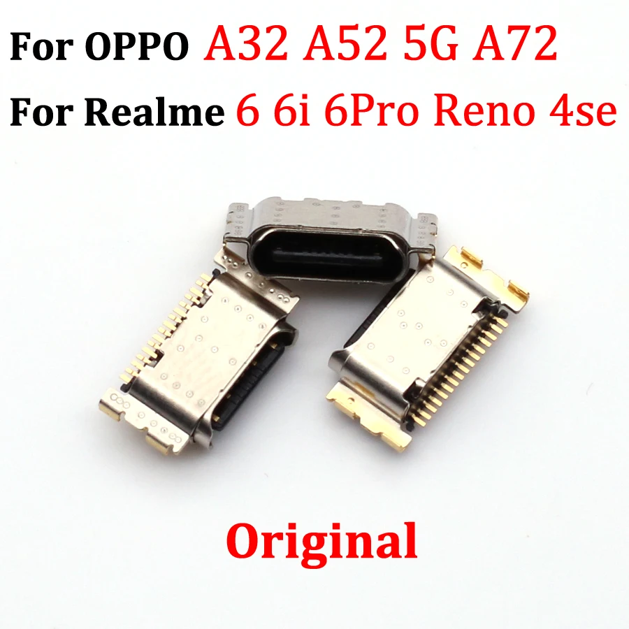 10pcs For OPPO A32 A52 5G A16 A72 For Realme 6 6i 6Pro 7 7i Pro 8i Reno 4se USB Charging Port Dock Plug Charger Connector Socket