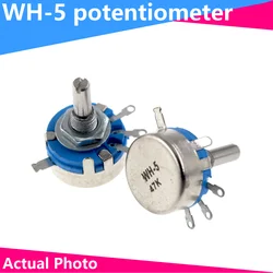 2 adet WH5-1A 470R 1K 10K 47K 4K7 100K 470K 220K 1K5 22K 1M ohm 3-terminalleri yuvarlak şaft döner konik karbon potansiyometre WH5