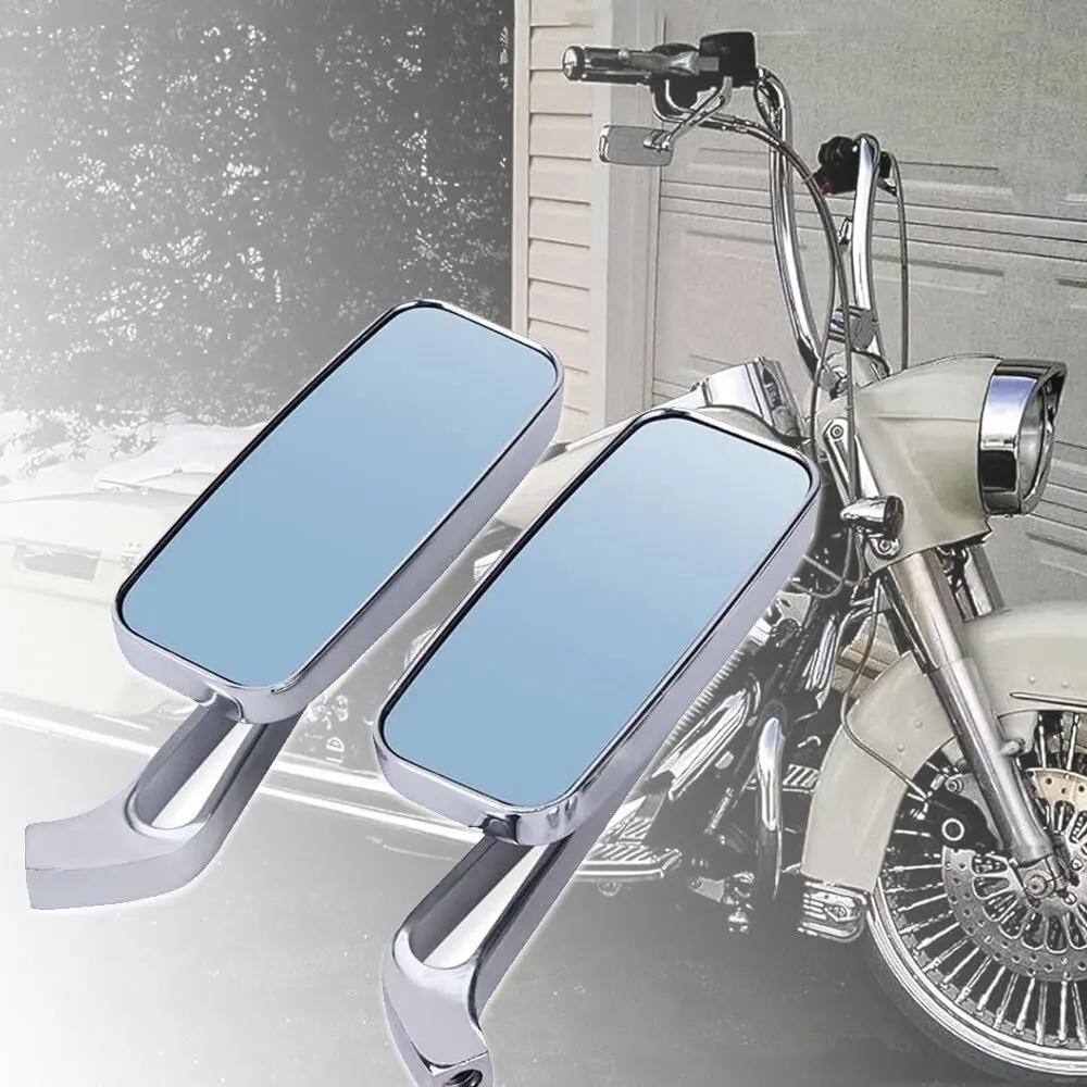 Rectangle Motorcycle Mirrors For Harley Cruiser Bobber Chopper Softail Sportster