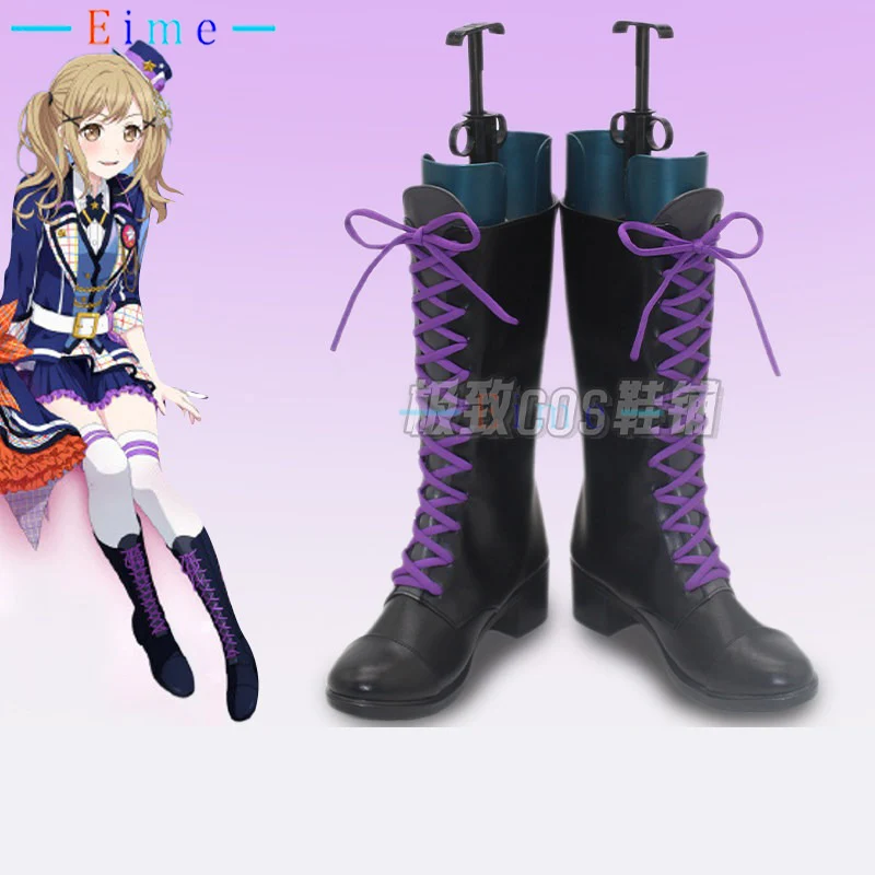 

Обувь для косплея Ichigaya Arisa из аниме BanG Dream, карнавальные ботинки на Хэллоуин, обувь из искусственной кожи, реквизит для косплея, изготовленный на заказ