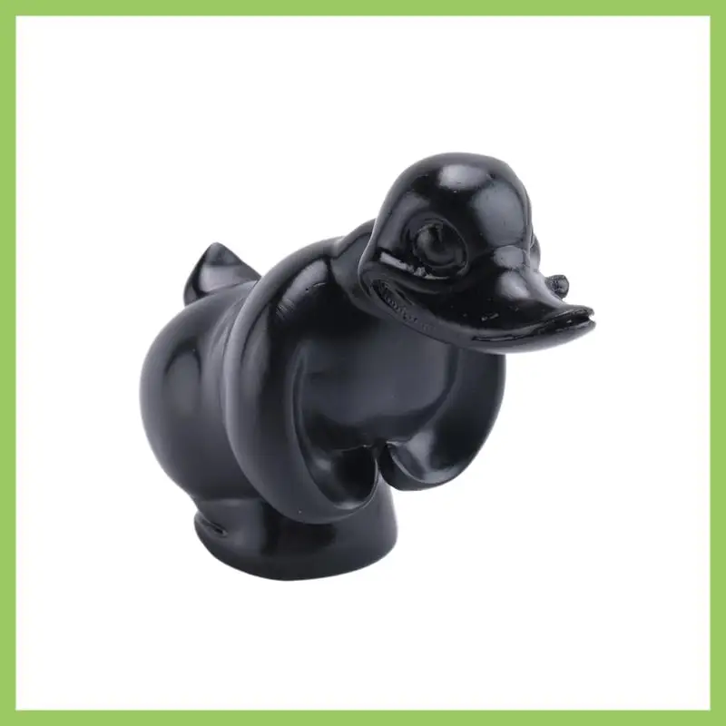 2 Piece 3D Chromed Angry Duck Hood Ornament, Silver & Black Resin Fun Front Hood Car Sticker