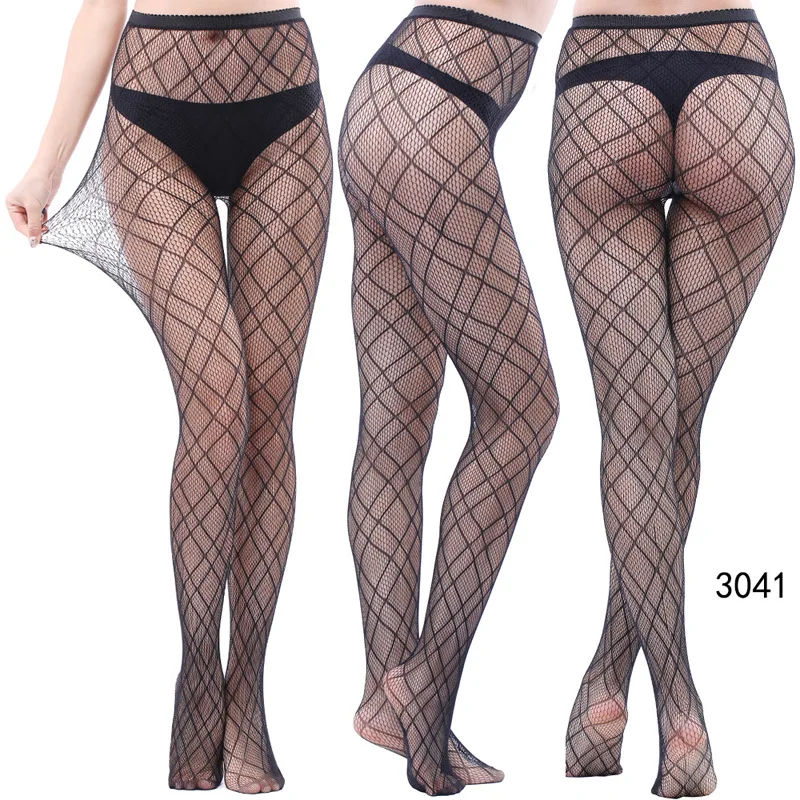 Neuartige Übergrößen-Netzstrumpfhose Sexy Hohle Spitzenstrümpfe Schwarze Overknee-Strümpfe für Damen Dessous – Detail 14