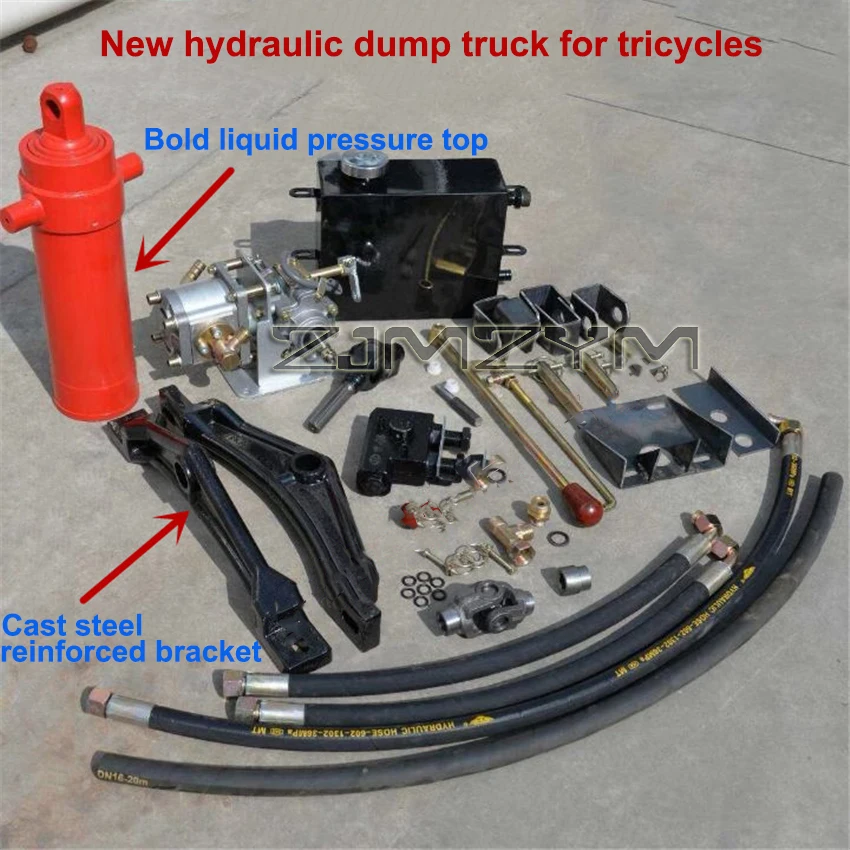 Motorcycle Tricycle Electric Vehicle Hydraulic Self Dumping Modification Self Dumping Bucket Elevator Self Dumping Complete Set