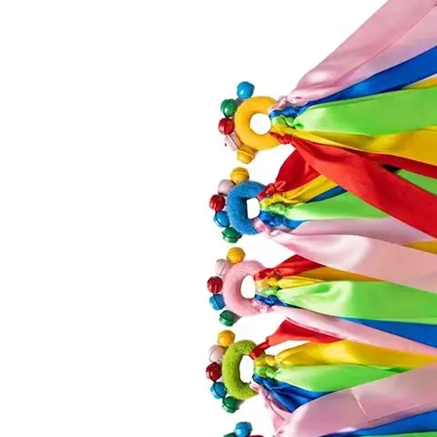 1Pcs Children's Wrist Ribbon Team Sports Pompom Cheerleading Big Match Pom Club Dance Props Elastic Bracelet With Elastic Rope
