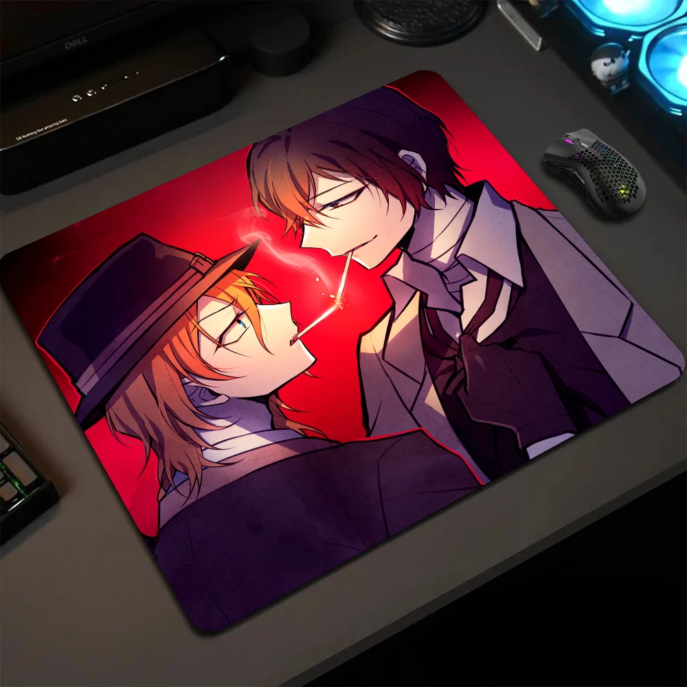 

Bungo Stray Dogs Dazai Osamu Anime Mousepad Small LockEdge Mouse Pad For Gamers Computer Desk Pad Anti-slip Rubber