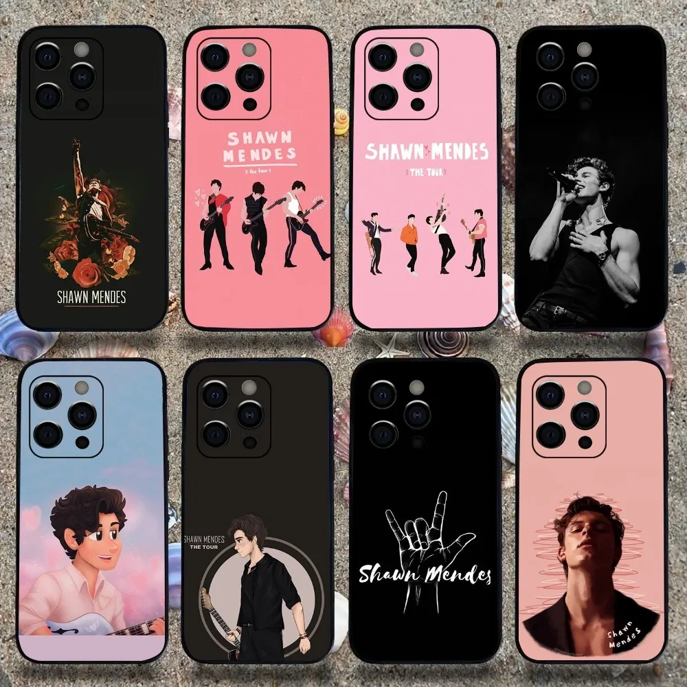 Singer Shawn M-Mendes Phone Case For Apple iPhone 15,14,13,12,11,Pro,X,XS,Max,XR,Plus,Mini Soft Black Cover