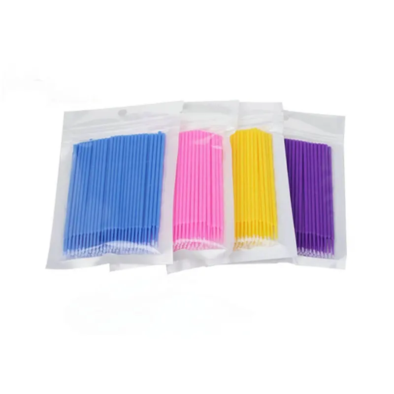 100 pcs/pack escovas de maquiagem descartáveis cotonete microescovas ferramentas de extensão de cílios chicote individual removendo ferramentas cotonete