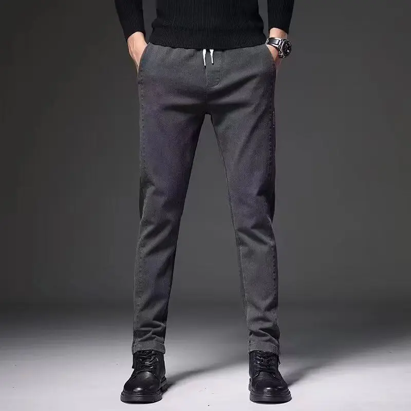 Business Office Casual Solid Harem Pants for Men 2023 Spring Autumn Simplicity Fashion Slim Mid Waist Trousers Male Clothes