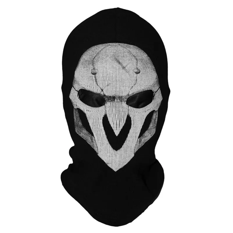 Reaper Skull Mask Cagoule à capuche - Overwatch Cosplay Couverture faciale en coton pour fête costumée d'Halloween (taille adulte)