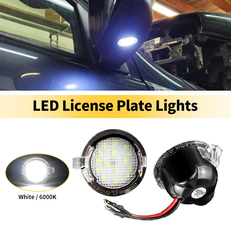 2PCS LED Under Side Mirror Puddle Light for Ford Expedition Explorer Fusion Gen2 Mondeo Edge F150 Raptor Range T6 Mustang Taurus