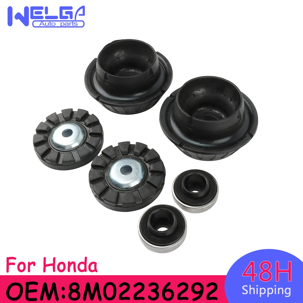 

6 шт. передние верхние стойки и подшипники черного цвета для Honda City 2009-2021 для Honda Jazz 2002-2014 8M02236292 автомобильные аксессуары
