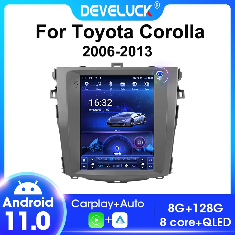 

2 Din Android 11 For Toyota Corolla E140/150 2006 - 2013 Car Stereo Radio Multimedia Video Player Navigation Carplay IPS DSP RDS