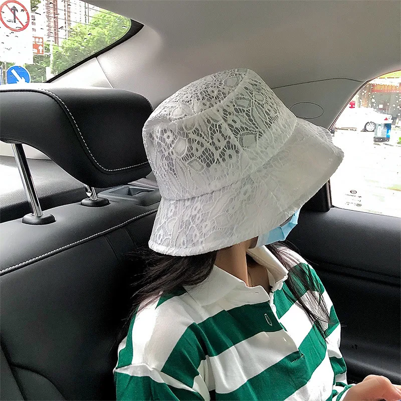 New Lace Bucket Hat for Women Summer Sun Hat Girls  Beach Sun Hats Panama Hat Breathable Fisherman Cap