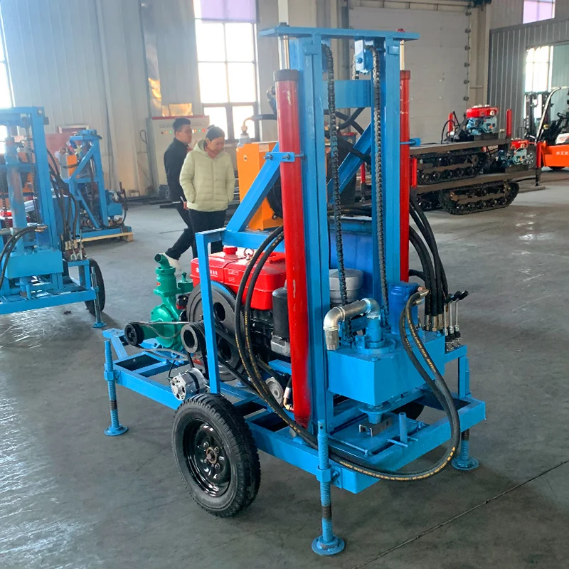 Perforatrice idraulica portatile personalizzata per pozzi d'acqua su cingoli 25hp 30hp 35hp Motore diesel 150m Perforatrice per pozzi profondi
