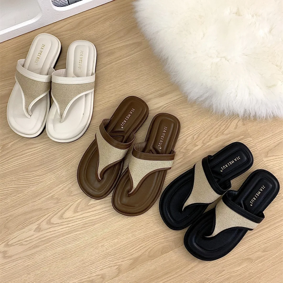 Low Shoes Slippers Casual Slides Slipers Women Shale Female Beach Beige Heeled Sandals Rubber Flip Flops Luxury 2025 Flat Soft S