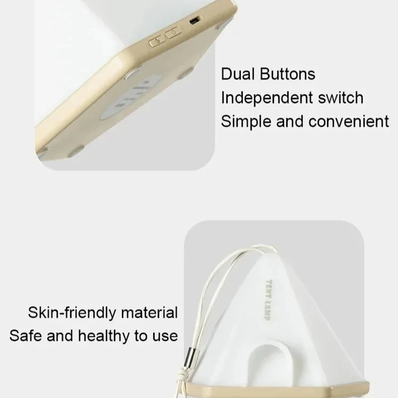 مصباح خيمة M12 قابل لإعادة الشحن - مصباح قابل للتعتيم مع خطاف