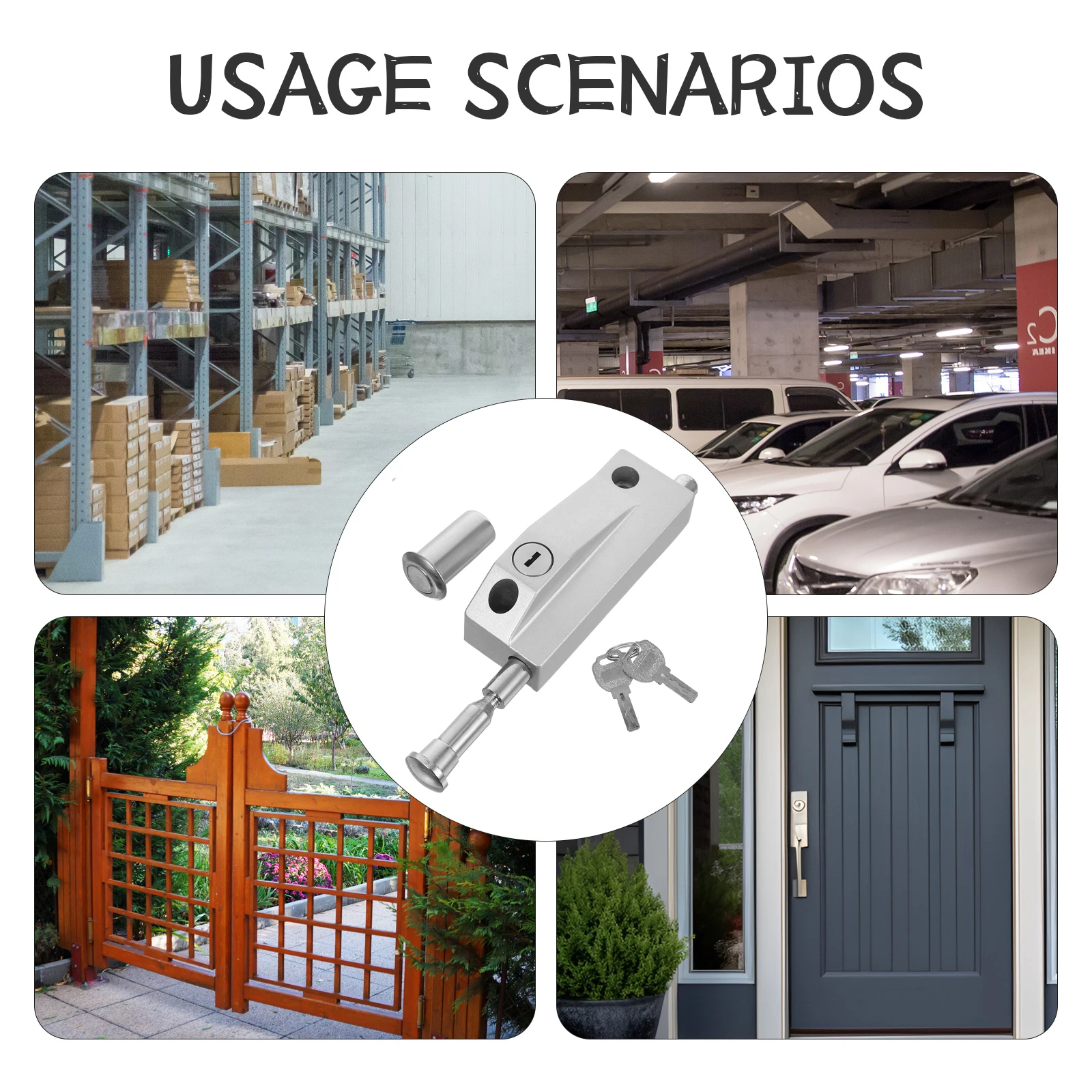 

1 Set Aluminum Alloy Rotating Door Latch Spring Bolt Floor Insert Double Security Lock For Hotels Offices Public Spaces Easy
