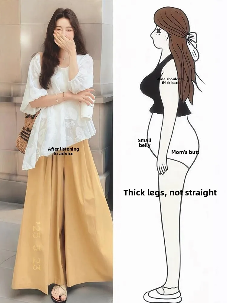 

Unique Large Size Summer Fashion Set with Embroidered Asymmetrical Top And Wide Leg Pants for Younger Looking Stylish Women