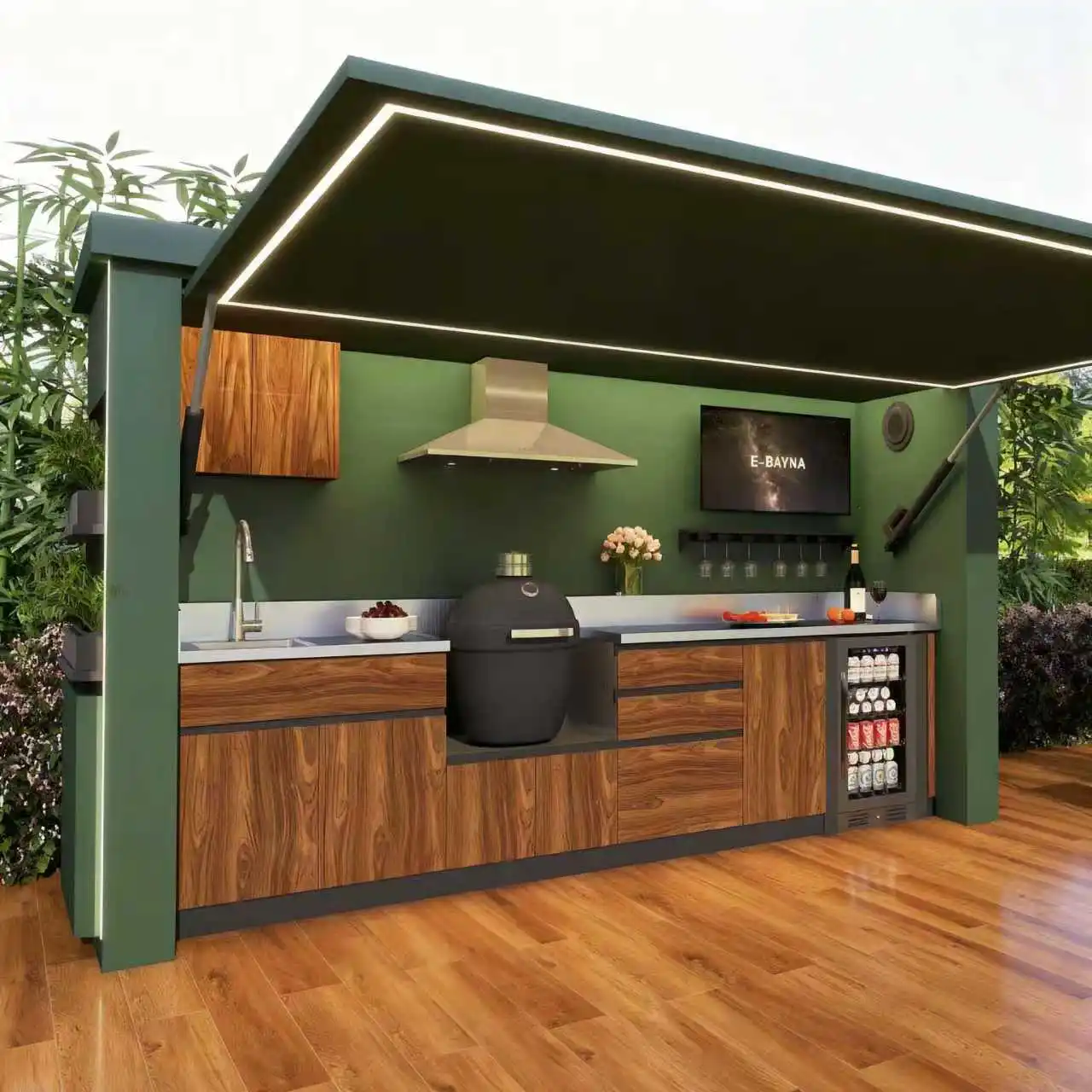 Modular Outdoor Kitchen Cabinet Portable Factory Direct Sales Modular Kitchen for Guesthouse Bbq Island Outdoor Kitchen Grill