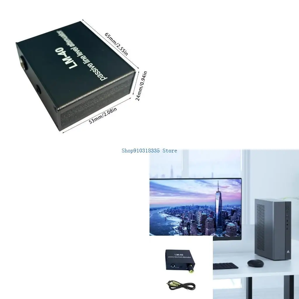 Passive Line Levels Attenuator Microphone Electric Guitar Highly Low Levels Converter for Output Sound Card
