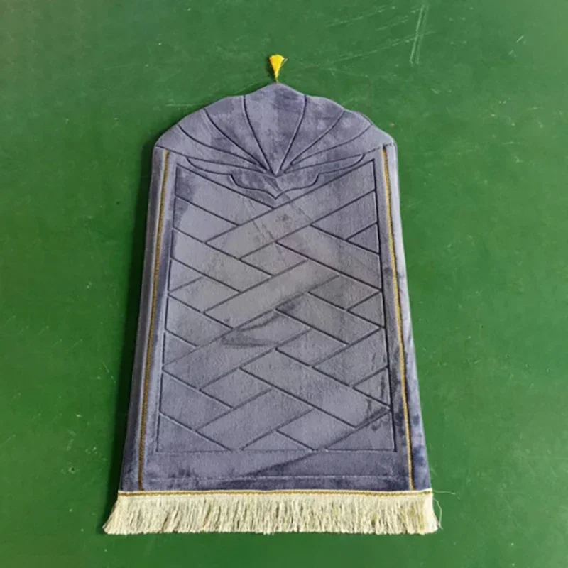 Alfombrilla de franela de Color sólido para adoración, alfombrilla suave Irregular antideslizante para oración musulmana de Ramadán, regalos