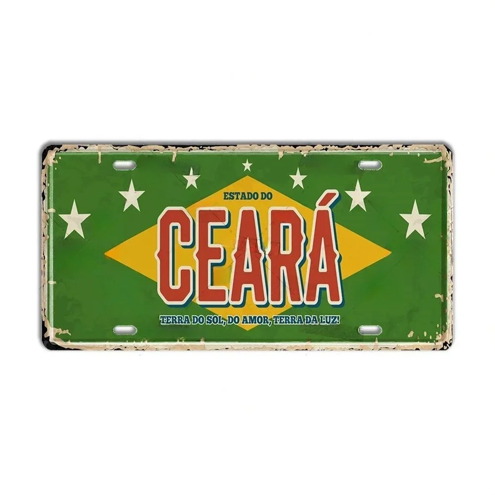 Vintage BRAZIL Landmark License  Metal Sign City State Decorative Plate Rio De Janeiro Car Plate Bar Pub Garage Club Wall Decor