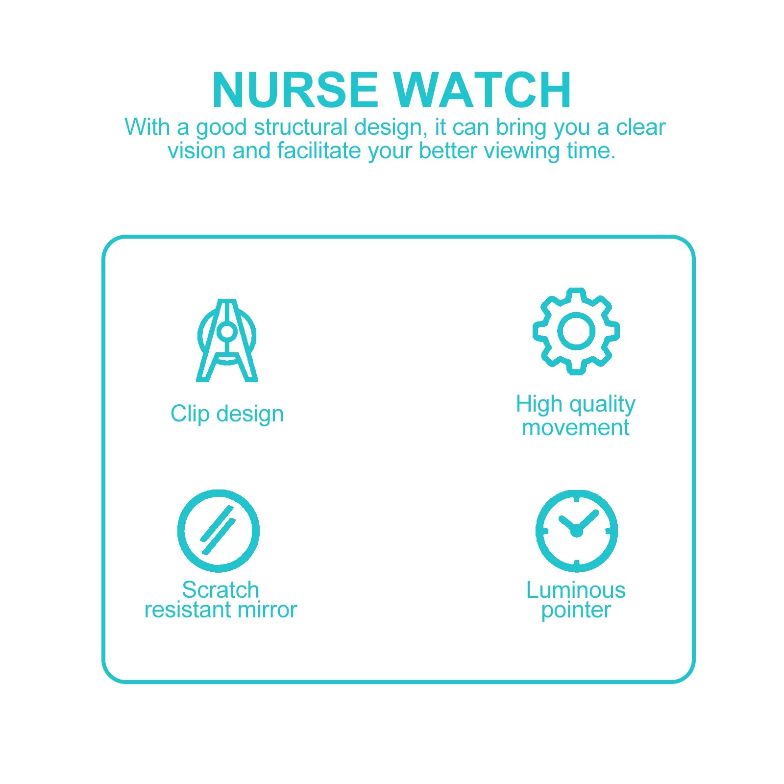 Quartz Pocket Watch Classic Design Portable Nurses Clip- Watch Professional Accessories for Elderly Students