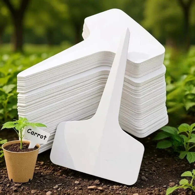 10/20/50/100pcs T-Type Plant Label Markers PVC Garden Plants Classification Sorting Sign Tags Plant Nursery Markers Label