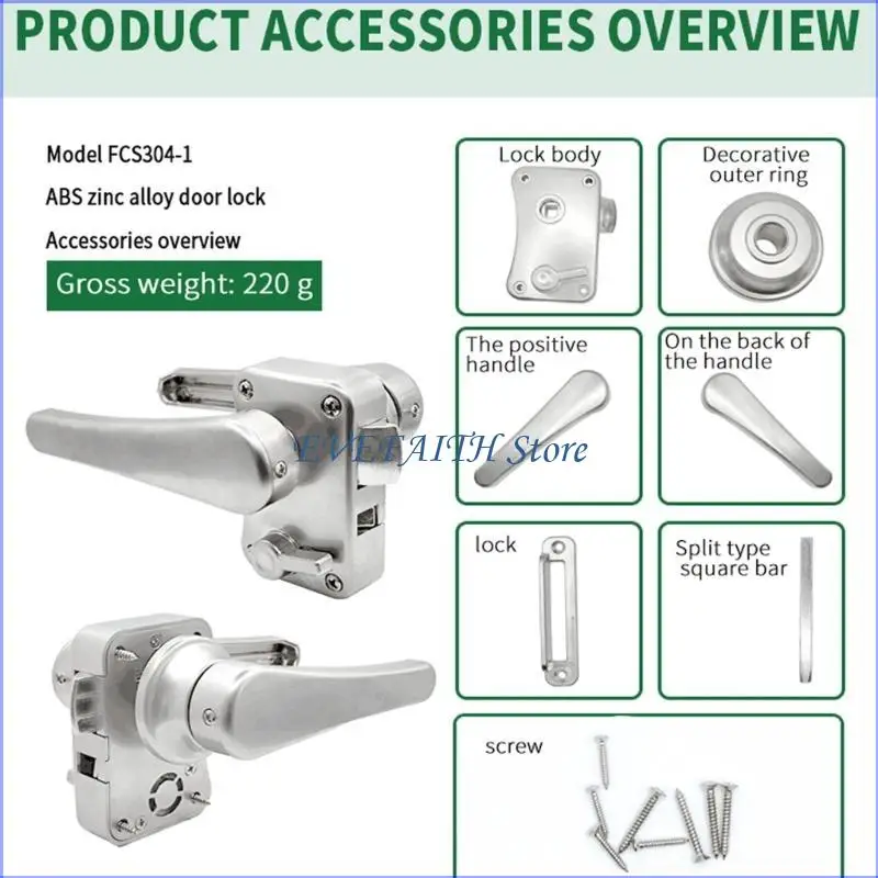 

124B Entry Bathroom Door Lock With Internal External Access For Campers Boats Anti Corrosion Easy Mount Design