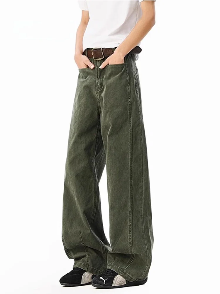 

MMOPTOP American Waed Casual Pants Men Summer New Trendy High Street Straight Leg Slimming Bell Bot Workwear Long Trousers