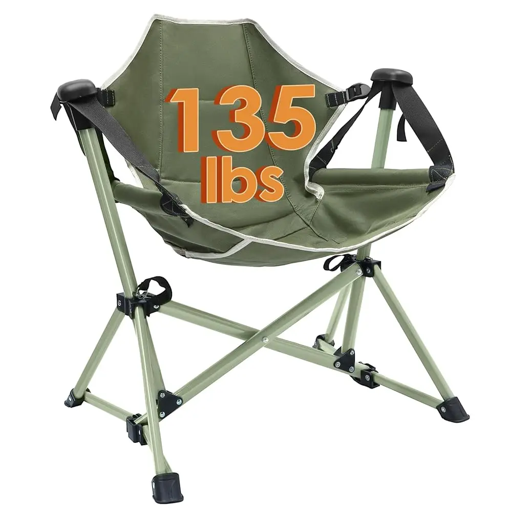 

Kids Hammo Chair - Adjustable Folding Chair With Stand, Portable For Camping, Travelling And Patio, Green, Supports 135 Lbs