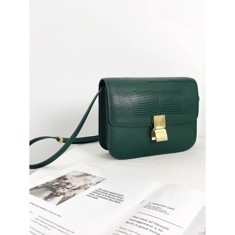 

New High-End Curved Lizard Pattern Tofu Leather One-Shoulder Crossbody Fashion Women's Bag