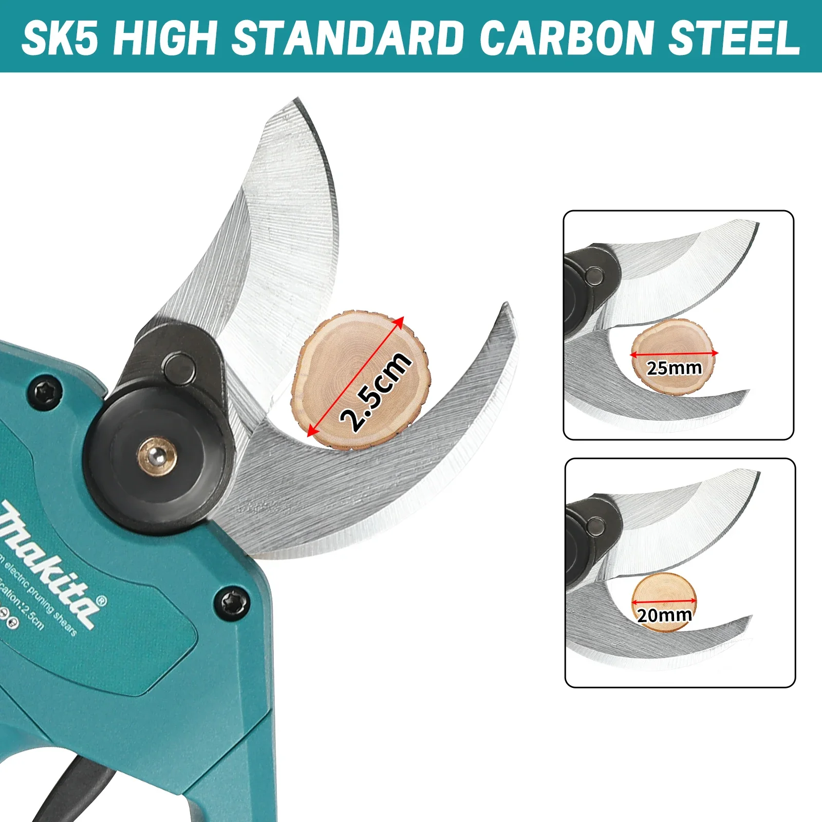 Tesouras de poda sem fio sem escova Makita 18V: a ferramenta ideal para aparar árvores frutíferas e galhos precisos e sem esforço no seu jardim