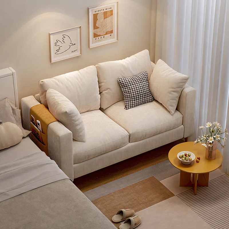 

Apartment Small Sofa Living Room Small Apartment Rental Room Fabric Single Sofa I Bedroom Double Simple Sofa