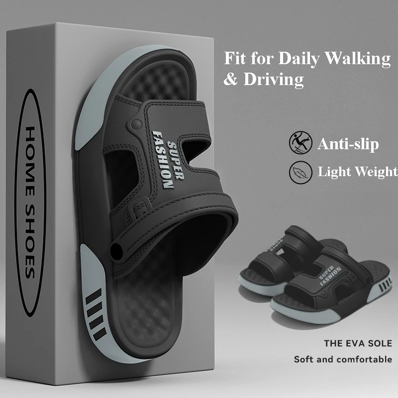 Men Leisure Slippers Summer EVA Soft-soled Platform Slides Male Indoor Outdoor Daily Walking Beach Shoes Mens Street Sandals