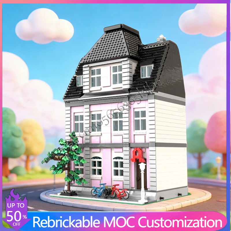 5831 PCS City Engineering Old Pharmacy MOC Customize Modular Building Block Educational Kids Model Design DIY Assembly Toy Gift