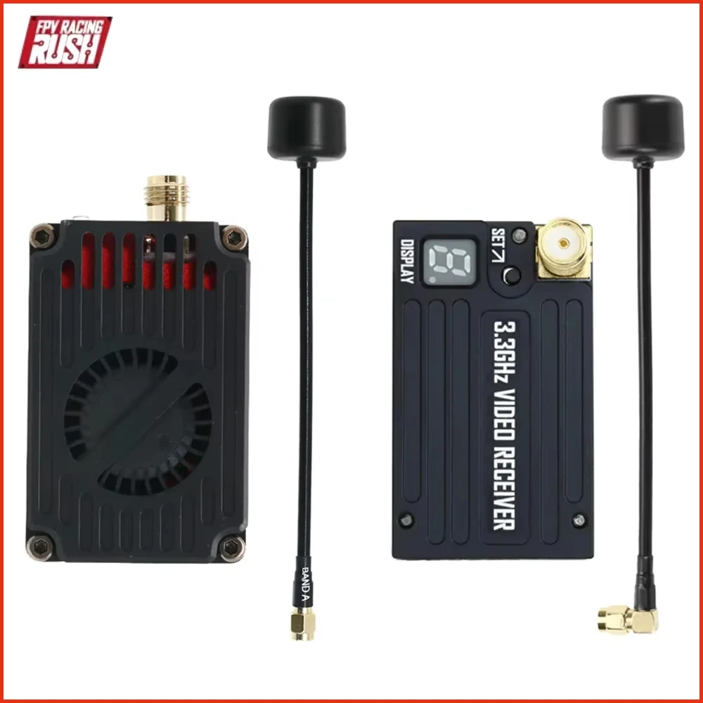 New RushFPV 3.3G 4W VTX Combo with 3.3G Goggles VRX Video Receiver for Long Range FPV Drone FPV System RC Racing