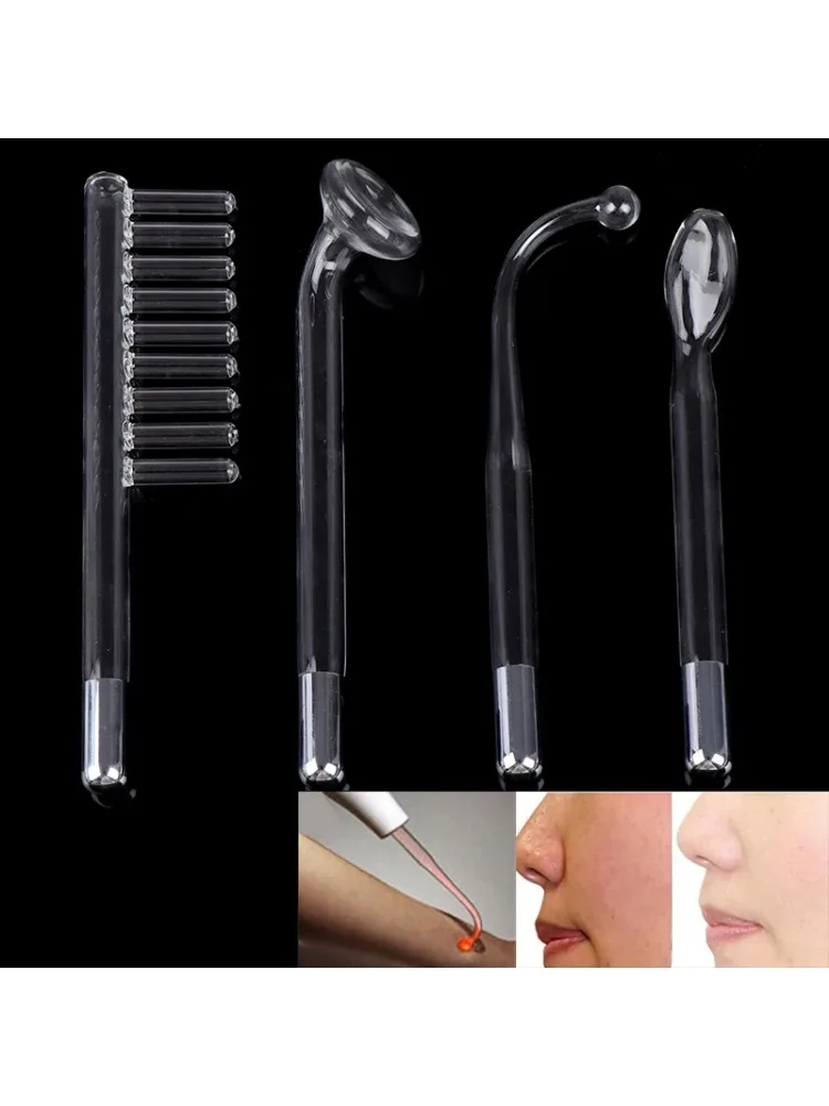 Accessoires de Machine faciale à haute fréquence, baguette d'électrode, Tube en verre d'électrothérapie, dissolvant de taches d'acné, thérapie de beauté
