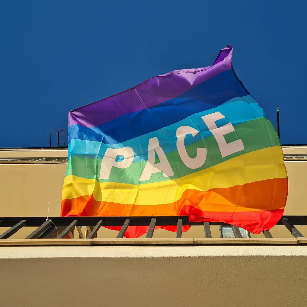 90x150 CM World Peace Rainbow PACE 1961 Flag Polyester Printed Banner Home or Outdoor For Decoration